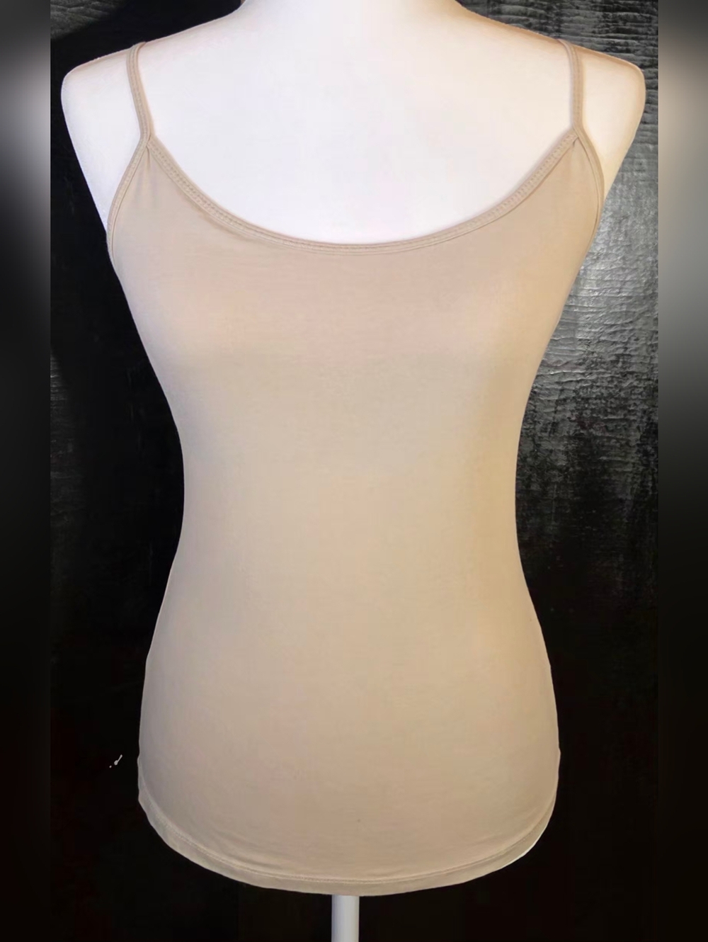 Like New Vintage Route 66 Beige Camisole Tank Top Built In Shelf Bra Small.